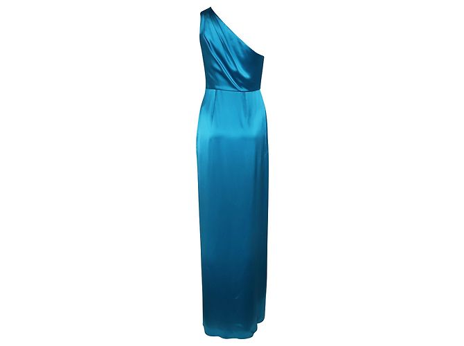 Abito da sera monospalla Zac Posen in triacetato blu - vista 2