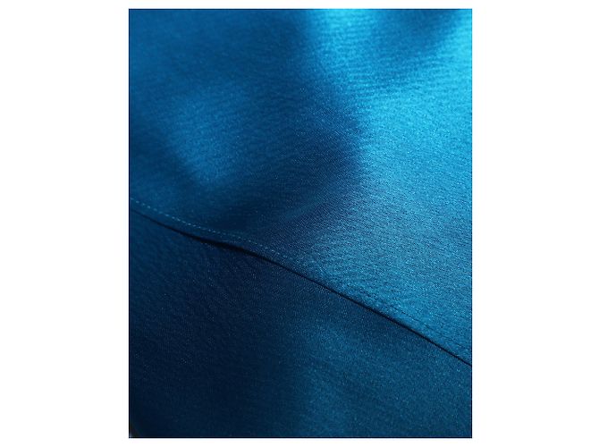 Abito da sera monospalla Zac Posen in triacetato blu - vista 5