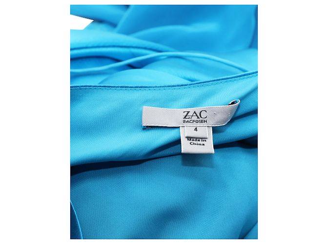Abito da sera monospalla Zac Posen in triacetato blu - vista 6