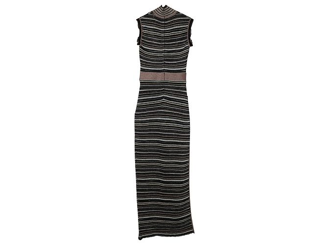 Herve Leger Maxikleid mit Stehkragen aus Metallic-Polyester Metallisch - Ansicht 4