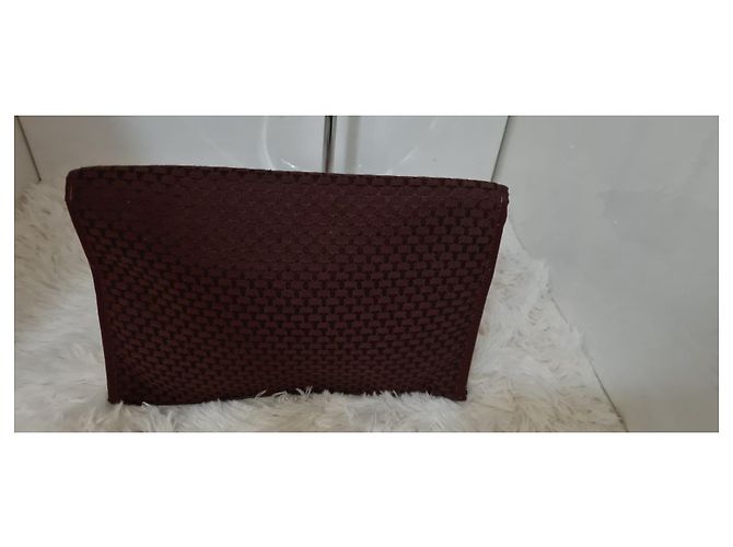 Pochette Lanvin in tela bordeaux Bordò - vista 2