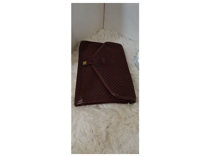 Pochette Lanvin in tela bordeaux Bordò - vista 4