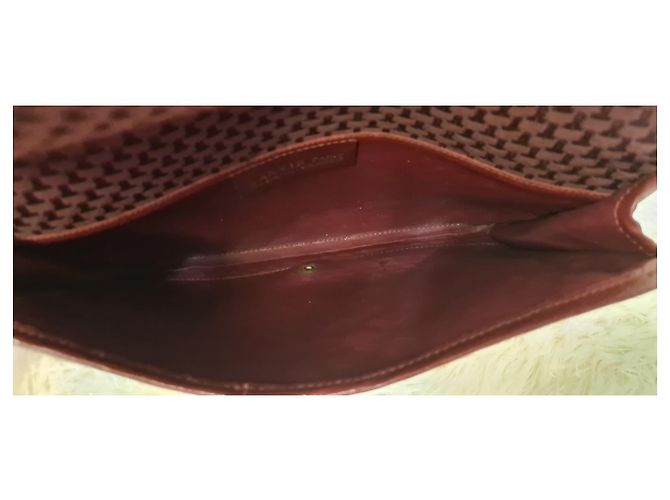 Pochette Lanvin in tela bordeaux Bordò - vista 5