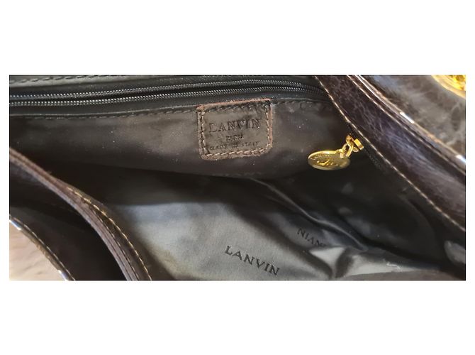 Borsa Lanvin Happy in tela e pitone Multicolore - vista 6
