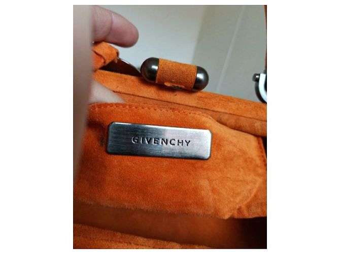 Pochette Givenchy in scamosciato arancione - vista 2