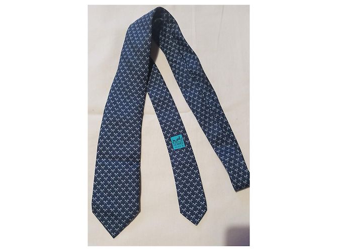Hermès Laços Azul Bege - vista 2