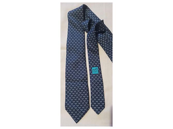 Hermès Laços Azul Bege - vista 3