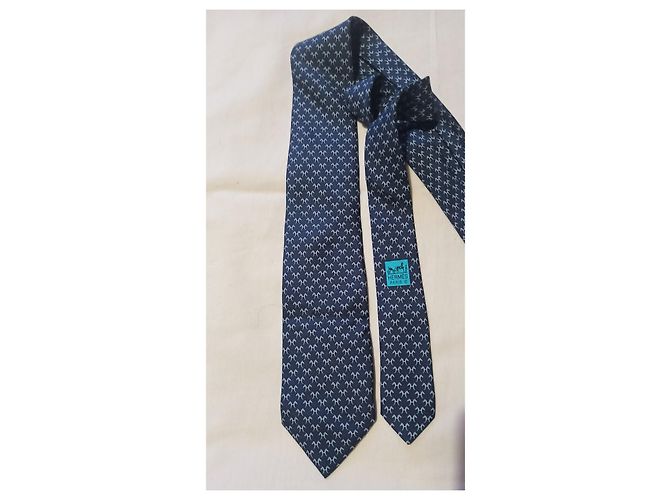 Hermès Laços Azul Bege - vista 7
