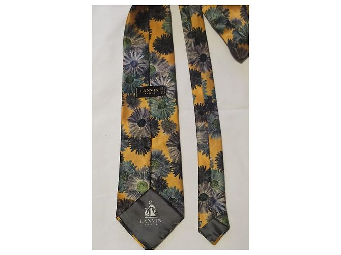Lanvin Silk Tie Yellow and Green - view 2