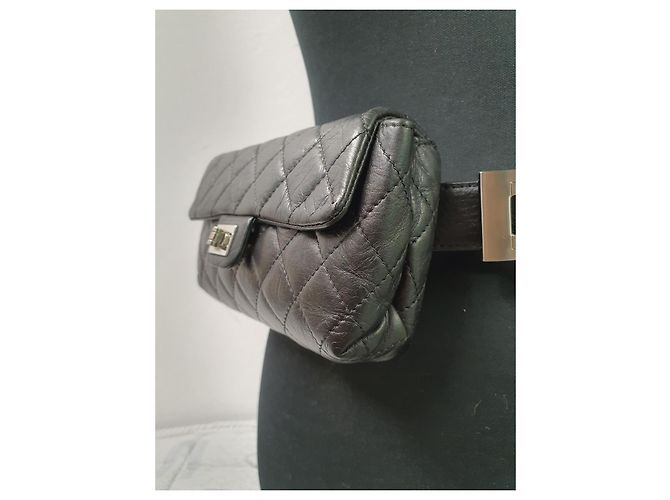 2.55 Marsupio/marsupio chanel uniforme Nero Argento - vista 14