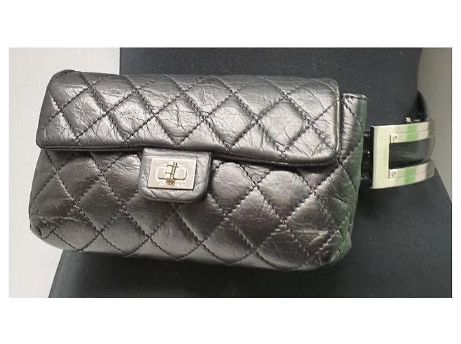 2.55 Marsupio/marsupio chanel uniforme Nero Argento - vista 2