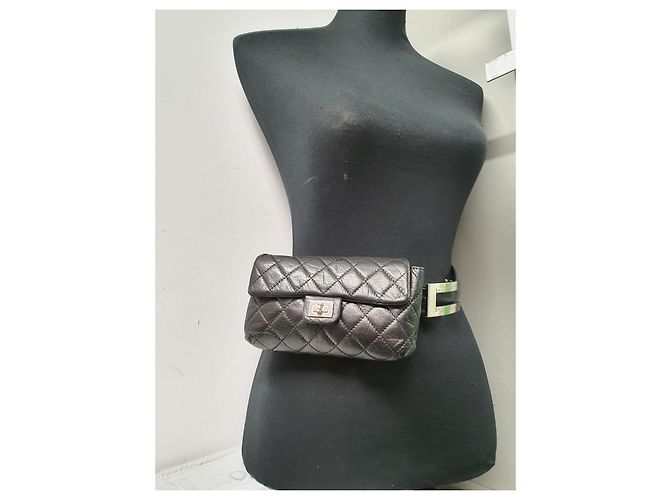 2.55 Marsupio/marsupio chanel uniforme Nero Argento - vista 3