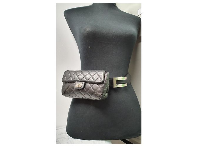 2.55 Marsupio/marsupio chanel uniforme Nero Argento - vista 5