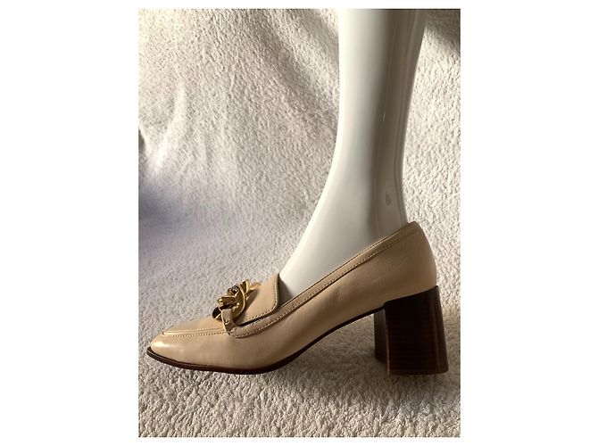 Tory Burch Mocassini alti pelle panna Crudo - vista 11
