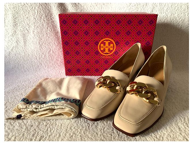 Tory Burch Mocassini alti pelle panna Crudo - vista 13