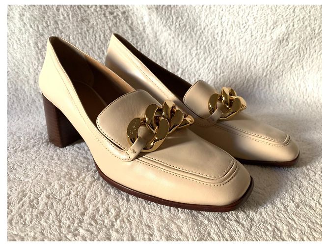Tory Burch Mocassini alti pelle panna Crudo - vista 3