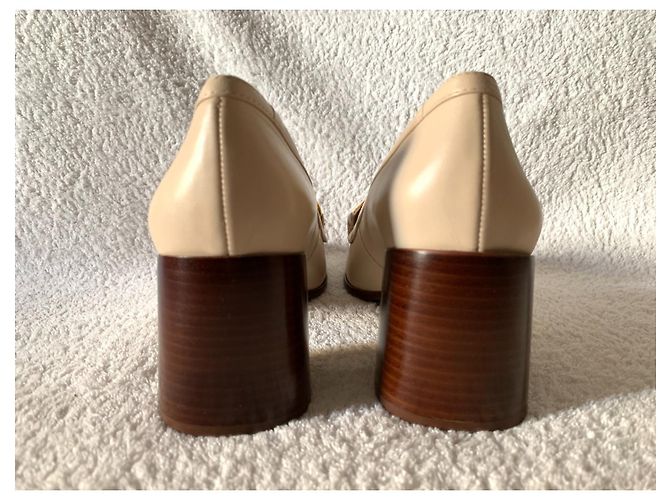 Tory Burch Mocassini alti pelle panna Crudo - vista 4