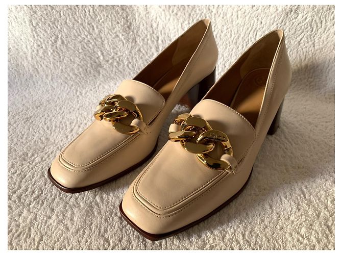 Tory Burch Mocassini alti pelle panna Crudo - vista 6