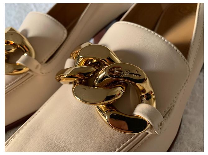 Tory Burch Mocassini alti pelle panna Crudo - vista 7