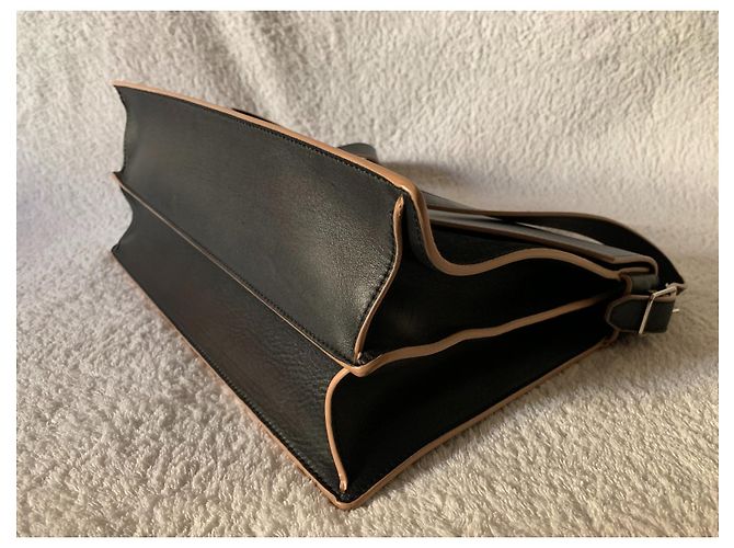 Céline Bolsa de ombro em couro preto Diamond - vista 12
