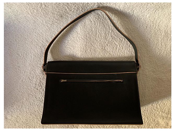 Céline Bolsa de ombro em couro preto Diamond - vista 2