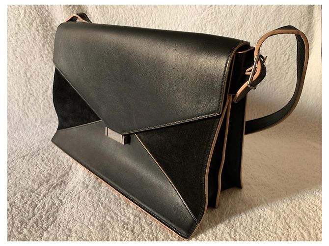 Céline Bolsa de ombro em couro preto Diamond - vista 4