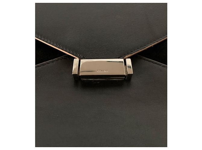 Céline Bolsa de ombro em couro preto Diamond - vista 5