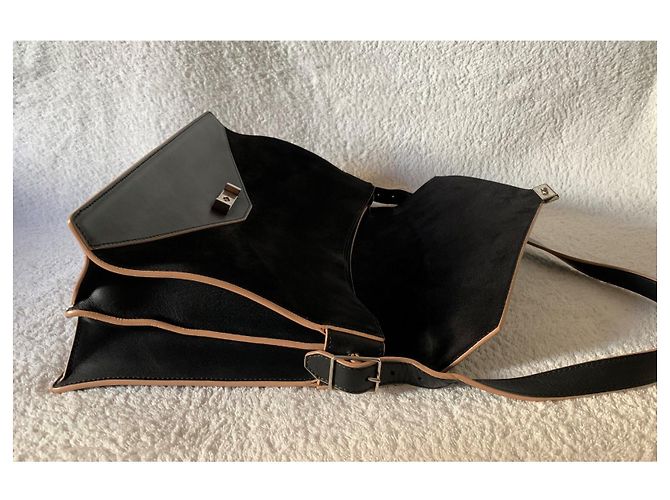 Céline Bolsa de ombro em couro preto Diamond - vista 6