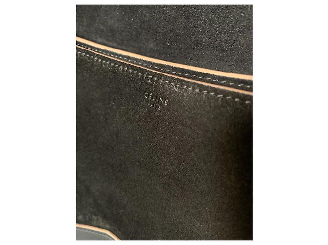 Céline Bolsa de ombro em couro preto Diamond - vista 7