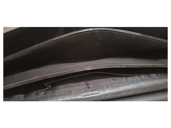 Pochette Lanvin in vernice nera Nero - vista 4