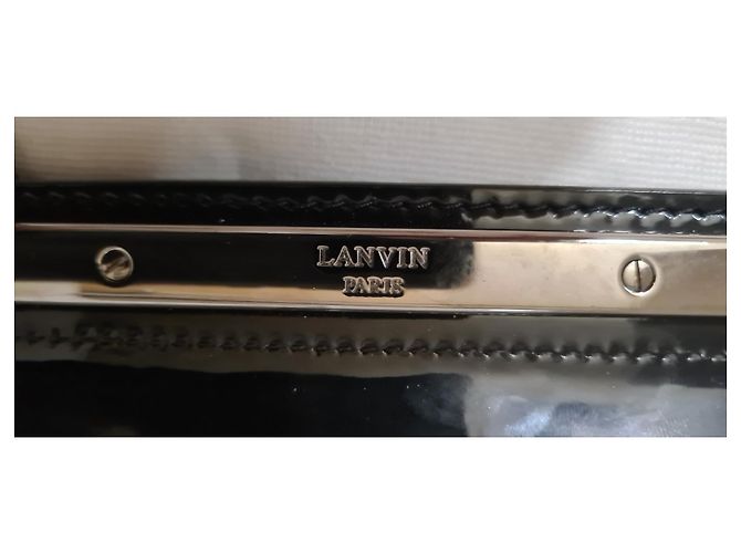 Pochette Lanvin in vernice nera Nero - vista 5