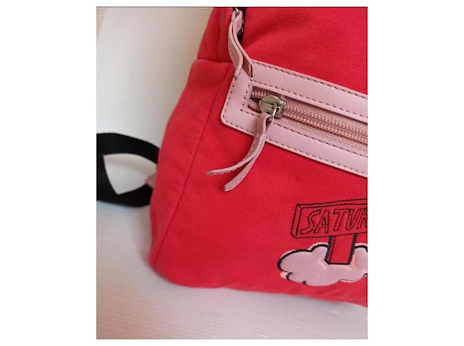 Fendi zaino rosso con patch - vista 14