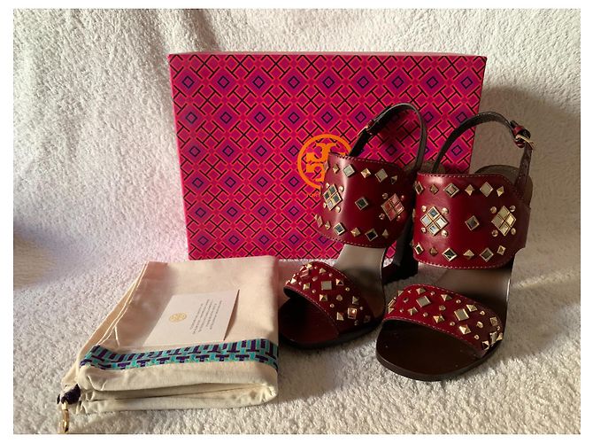 Tory Burch Sandali alti Kingsbridge Bordò - vista 12