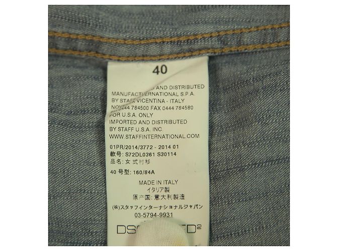 Dolce & Gabbana DSquared blu denim donna colletto button down effetto consumato camicia - SZ 40 - vista 5
