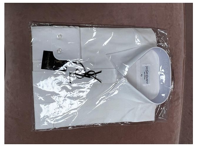 Camicia Yves Saint Laurent Bianca in Cotone Bianco - vista 2