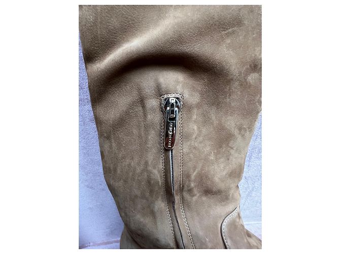 Sergio Rossi Wildleder Stiefel Camel - Ansicht 10