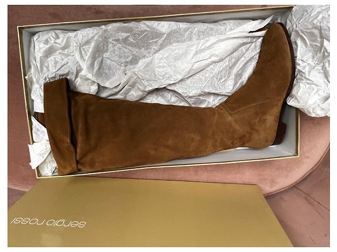 Sergio Rossi Wildleder Stiefel Camel - Ansicht 12