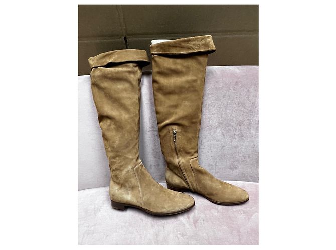 Sergio Rossi Wildleder Stiefel Camel - Ansicht 2