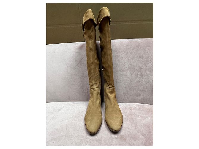 Sergio Rossi Wildleder Stiefel Camel - Ansicht 3