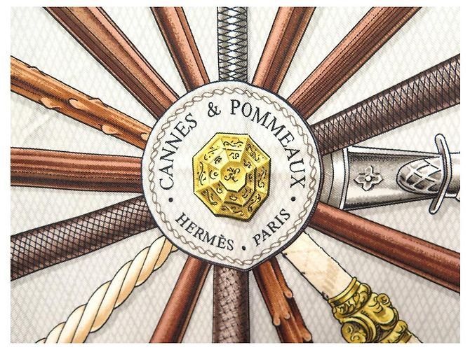 Hermès BUFANDA HERMES CANNES Y POMMEAUX F. DE LA PERRIERE CON BUFANDA DE SEDA DE SEDA ROSA - vista 3