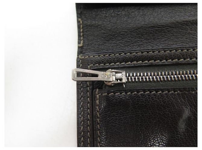 Hermès CARTERA HERMES BEARN DE PIEL DE COCODRILO MARRÓN CARTERA CARTERA Castaño - vista 10