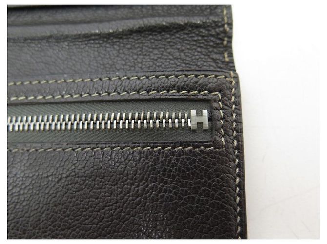 Hermès CARTERA HERMES BEARN DE PIEL DE COCODRILO MARRÓN CARTERA CARTERA Castaño - vista 11