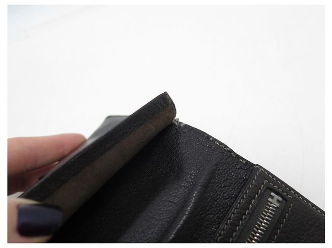 Hermès CARTERA HERMES BEARN DE PIEL DE COCODRILO MARRÓN CARTERA CARTERA Castaño - vista 12
