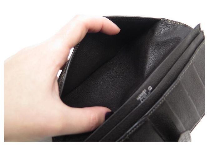 Hermès CARTERA HERMES BEARN DE PIEL DE COCODRILO MARRÓN CARTERA CARTERA Castaño - vista 14