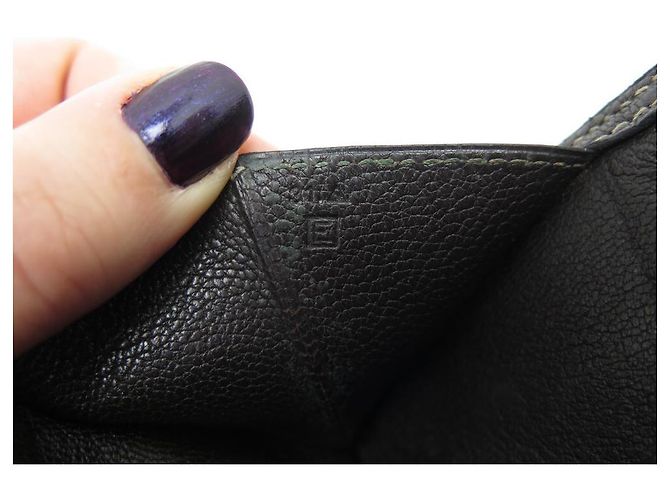 Hermès CARTERA HERMES BEARN DE PIEL DE COCODRILO MARRÓN CARTERA CARTERA Castaño - vista 16