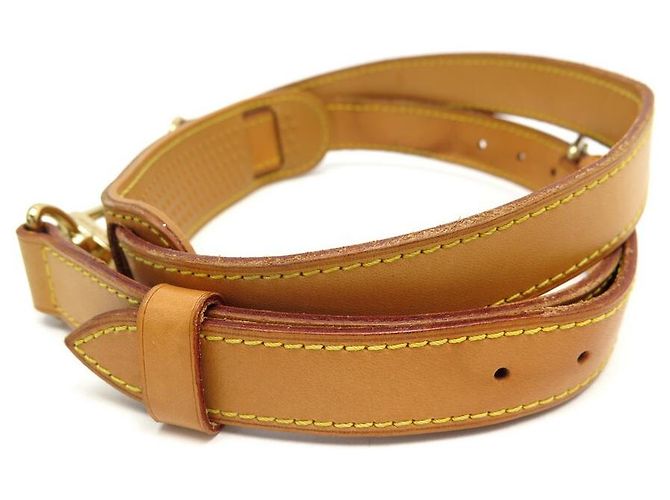 ANSE BANDOULIERE LOUIS VUITTON 30MM CUIR PR SAC A MAIN KEEPALL CROSSBODY STRAP Caramel - vue 2
