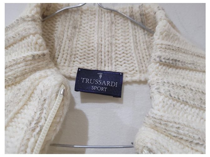 Trussardi Weste aus geflochtener Wolle Aus weiß - Ansicht 10