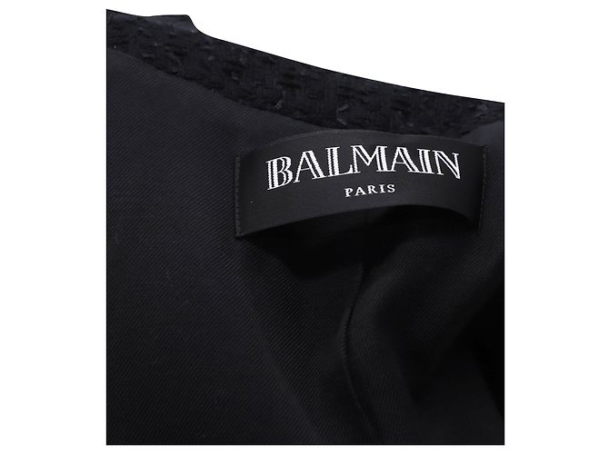 Blazer Petto foderato Balmain con bottoni dorati in cotone nero - vista 5