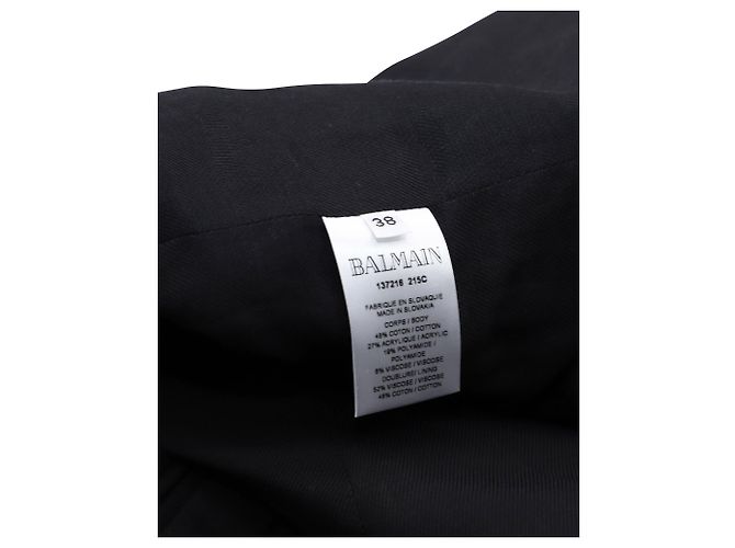 Blazer Petto foderato Balmain con bottoni dorati in cotone nero - vista 6