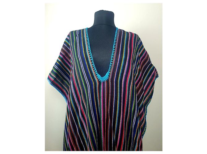 Autre Marque Miguelina Poncho mehrfarbig gestreift Mehrfarben - Ansicht 2